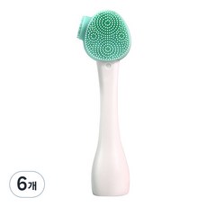 Bacomgel 多功能矽膠臉部去角質刷, 白色 + 薄荷色, 6個