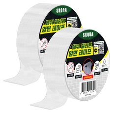SKORA 易切割強力透明網狀矽膠雙面膠帶 5cm x 3m, 2個