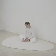 heybay 雙色沙可水洗短毛不規則鵝卵石形大型地毯