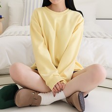 LUNA GIRL 女款基本款特殊雙面布料大尺碼素色大學T L24FT080214