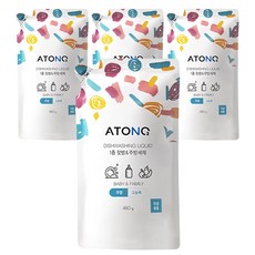 아토앤오투 1종 젖병 주방세제 리필 파우치 무향, 480g, 4개