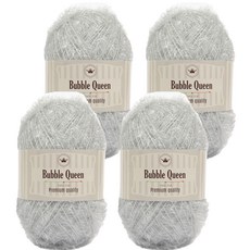 brandyarn Bubble Queen系列 菜瓜布線 90g, 淺灰色, 4捲