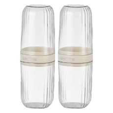 원이네 旅行便攜式牙刷盒, 2個, 透明