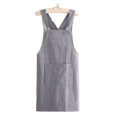 베이직 통기성 면 앞치마, 그레이, 1개