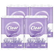 Clear Clean Soft 薰衣草天然紙漿3層高級捲筒衛生紙, 30m, 4個, 30入