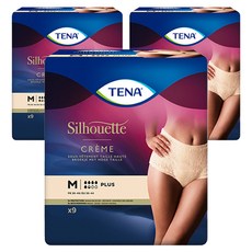 테나 실루엣 플러스 성인기저귀, 중형, 9개입, 3개