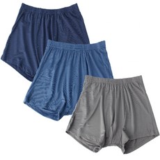 DS DOSSY 男士天然人造絲條紋彈性四角內褲3件組