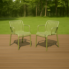 하비티 아웃도어 카페 테라스 야외 의자 2P, 딥그린, 1개