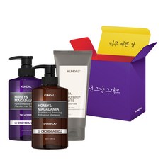 KUNDAL 昆黛爾 蘭花橙花香洗護禮盒組 G款 蜂蜜澳洲堅果補水護髮素+蜂蜜澳洲堅果香氛洗髮乳+溫和亮白清爽洗面乳, 1組