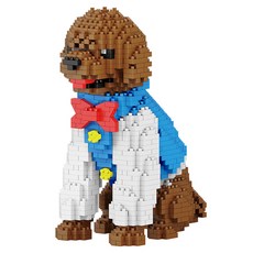 紅棕色貴賓狗 大型奈米積木, 1個, 混合色