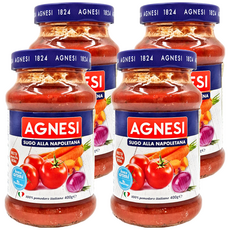 AGNESI 義大利 拿坡里番茄麵醬 義大利原裝進口, 400g, 4罐