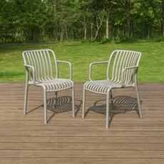 하비티 아웃도어 카페 테라스 야외 의자 2P, 그레이, 1개