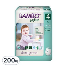 Bambo Nature 伴寶樂 Green褲型尿布, 第4階段, 200張