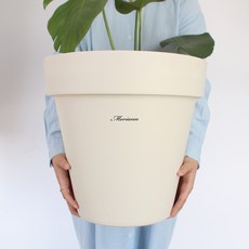 MORIANN 基本款圓形自動吸水花盆, 白色, 1個