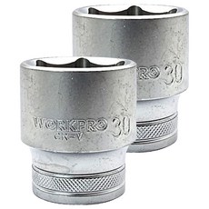 WORKPRO 短套筒 1/2" x 30mm WP274111, 2個