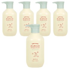 AVCA 嬰幼兒用Ato多合一洗髮沐浴精 無香味, 500ml, 5個