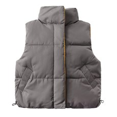 愛北鼻 兒童加厚羽絨背心 保暖 舒適百搭, 1入, 灰色, 100碼