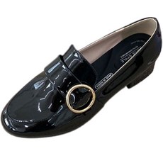 듀플 콤마슈 여성용 베이직 금장 버클 로퍼 3cm DP30048