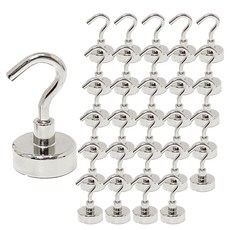 초강력 네오디움 후크 고리자석 25mm TJ10T, 실버, 30개