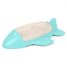 iamdue 孩童款造型餐盤, 飛機款(綠色), 餐具 2入+杯子+支架, 1組