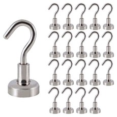 DGG 超強力磁吸掛鉤 10mm, 銀色, 20個
