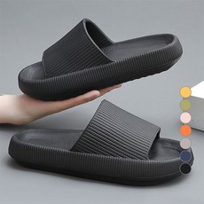 蓬鬆雲墊靜音拖鞋, 275mm, 黑色