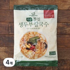 한둘푸드 쫄깃 생두부 칼국수 얼큰한맛 2인분, 342g, 4개