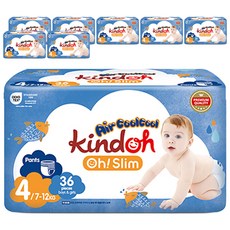 kindoh 優質O Slim涼爽涼爽褲型尿布, 4階段, 288張