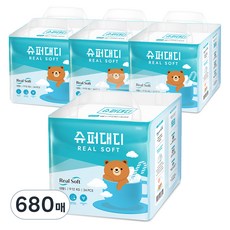 SUPER DADDY Real Soft黏貼型尿布, 大號 (L), 680張