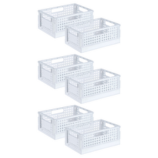 폴딩 수납박스, 6개, 화이트, 대(34 x 25.5 x 13 cm)