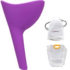 HAPPY TRAVEL 女性站立尿斗+防水袋+容器, 淺紫色, 1套