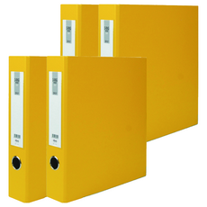 MiDAS HYUNPOONG D型環合紙活頁夾 名牌型 3孔 A4 5公分, 黃色, 4個