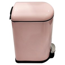 PUSH! 居家生活用品 液壓厚實鋼材垃圾桶 (容量10L), 31 x 19.7 x 41cm, 粉色, 1個