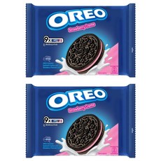 OREO 奧利奧 夾心餅乾 草莓口味 9包入, 236.25g, 2袋