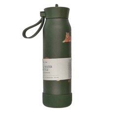 Citron 小檸檬 矽膠提把三層保溫瓶, 不含雙酚A, 防漏設計, 淘氣老虎, 350ml, 1個