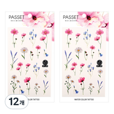 PASSET 水彩紋身貼紙, WT03, 12個