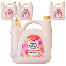 아우라 초고농축 섬유유연제 피오니 블러썸 본품, 5.5L, 4개