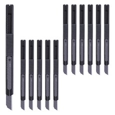 deLi 得力 纖薄黑色刀片小型美工刀 TD202, 12個, 混合顏色