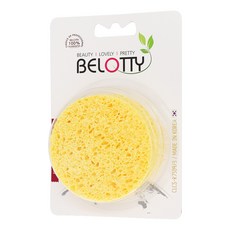 BELOTTY 纖維素洗臉清潔海綿 9mm 3個入, 單色, 1個