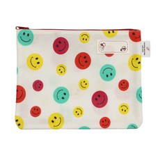 Chouchourroom兒童幼兒園防水毛巾袋, 快樂微笑白