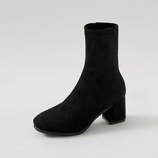 ChakanShoes 中跟側拉鍊麂皮襪靴 BSSDS4a899