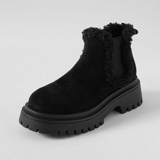 ChakanShoes 女款毛毛拼接麂皮切爾西靴 BSSDR4f880