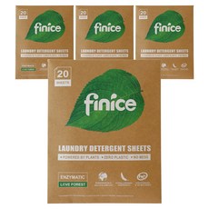 finice 超高濃縮洗衣紙 無香, 20入, 4個