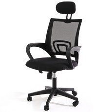 comet 附頭枕傾斜式辦公椅, 黑色