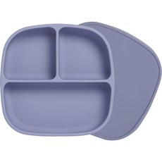 LALABY 矽膠吸附餐盤, 薰衣草紫色, 餐盤+蓋子, 1組