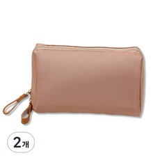 慎重商店 便攜化妝包, 米色, 2個