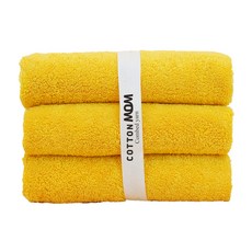Cotton Mom 優質飯店毛巾 200g 40支精梳棉, 蒲公英黃, 3個