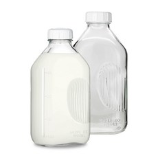미르코리아 사각 밀폐 갤런 눈금 유리병, 1.9L, 2개