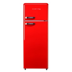 쿠잉전자 클래식 레트로 208L 2도어 냉장고 방문설치, REF-D215R