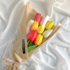 EPLYN 鬱金香人造花+牛皮包裝紙, 彩虹